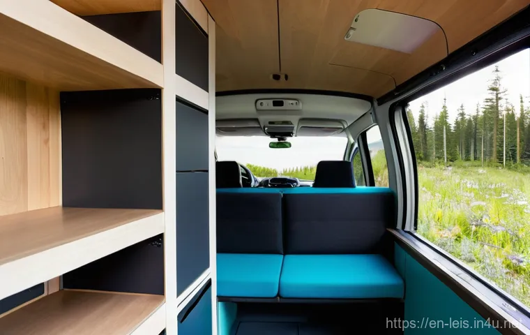 차박에 적합한 차량 추천 - **Prompt:** A cozy, inviting interior view of a tastefully converted SUV (e.g., a Subaru Outback or ...